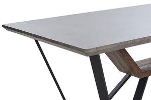 Fekete és betonhatású étkezőasztal 180 x 90 cm BANDURA