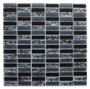 Üvegmozaik Premium Mosaic fekete 30x30 cm fényes MOS4815CRBK