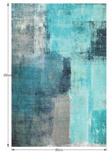 ESMARINA kék és szürke polyester szőnyeg 80x150cm