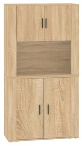 VIDAXL Sonoma Tölgy Fa Magasszekrény - 80x33x150cm