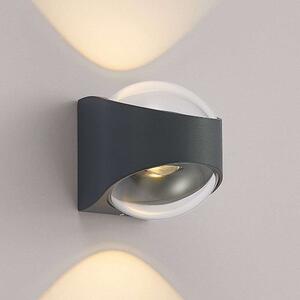 Lucande - Almos LED Round Up/Down Kültéri Fali Lámpa Dark Grey - Lampemesteren