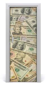 Ajtóposzter öntapadós dollár bankjegyeket 75x205cm