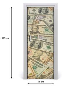 Ajtóposzter öntapadós dollár bankjegyeket 75x205 cm