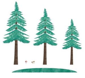 Yokodesign Falmatrica - erdei királyság - három fenyőfa