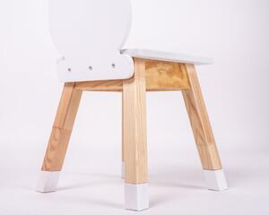ELIS DESIGN Állítható bútor szett (asztal + 2 szék) mackó szín: teljesen fehér