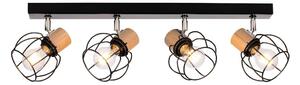 Envostar - Fence 4 Mennyezeti Lámpa Black/Chrome/Wood - Lampemesteren