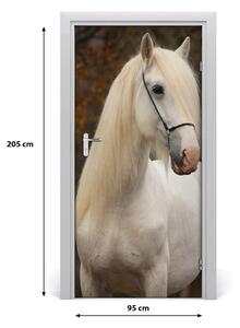 Ajtó méretű poszter fehér Ló 95x205