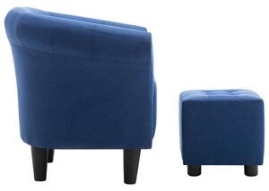 VidaXL 2-részes kék szövet fotel- és lábzsámolyszett
