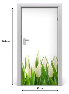 Ajtóposzter fehér tulipán 85x205
