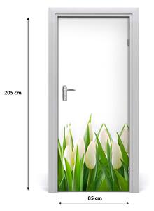 Ajtóposzter fehér tulipán 85x205