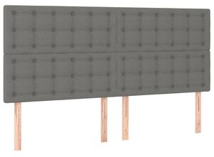 4 db sötétszürke szövet fejtámla 90x5x78/88 cm