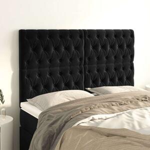 VIDAXL - Fekete Bársony Fejtámla - 4 db - 80x7x78/88 cm