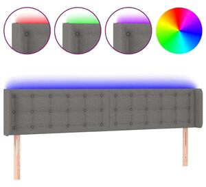 VIDAXL LED-es Ágyfejtámla - Sötétszürke Szövet - 183cm