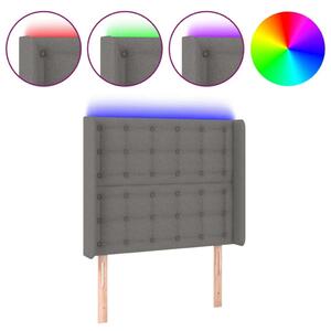 LED-es Fejtámla - Sötétszürke Szövet - 93x16x118/128cm