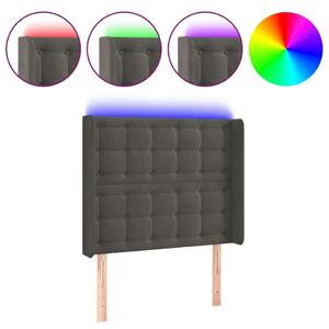Bársony LED Fejtámla - Sötétszürke - 93x16x118/128cm
