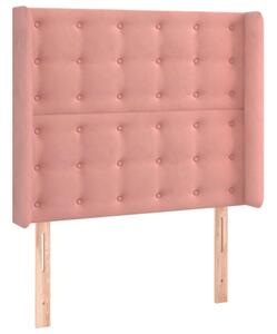 Bársony Fejtámla LED-del - Rózsaszín - 93x16x118/128cm