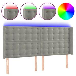 LED-es Bársony Fejtámla - 183x16x118/128 cm