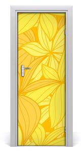 Poszter tapéta ajtóra sárga virágok 75x205cm