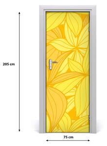 Poszter tapéta ajtóra sárga virágok 75x205 cm