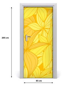 Poszter tapéta ajtóra sárga virágok 75x205