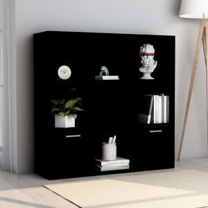 Fekete szerelt fa könyvszekrény 98 x 30 x 98 cm