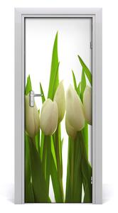 Ajtóposzter öntapadós fehér tulipán 95x205