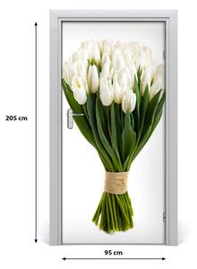 Ajtó méretű poszter fehér tulipán 95x205