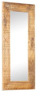 Kézzel faragott tömör mangófa tükör 110 x 50 x 2,5 cm