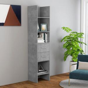 Betonszürke szerelt fa könyvszekrény 40 x 35 x 180 cm