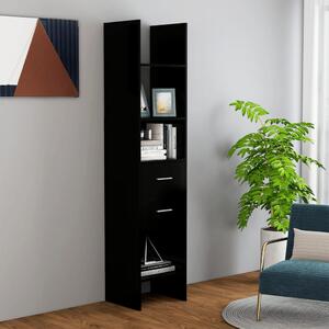 Fekete szerelt fa könyvszekrény 40 x 35 x 180 cm