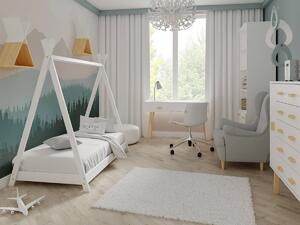AMI bútorok TIPI gyerek ágy 80x160cm tömör fehér