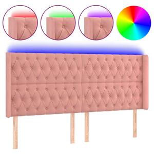 Bársony Fejtámla LED-es Világítással - Rózsaszín - 203cm