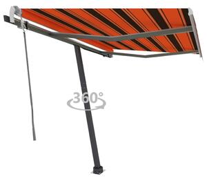 Narancs-barna kézzel kihúzható póznás napellenző 300 x 250 cm