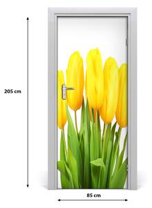 Ajtó tapéta sárga tulipánok 85x205