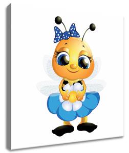 Gario Vászonkép Méhecske kék szoknyácskában Méret: 40 x 40 cm