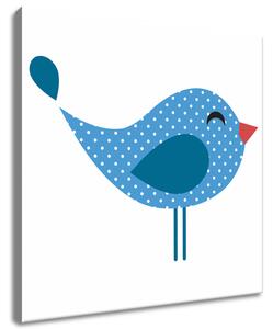 Vászonkép Elégedett kék pöttyös madárka Méretek: 30 x 30 cm