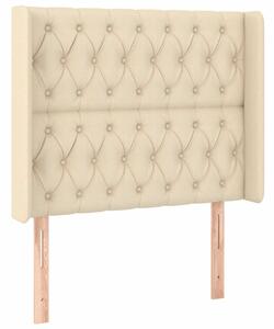 Krémszínű szövet fejtámla szárnyakkal 93x16x118/128 cm