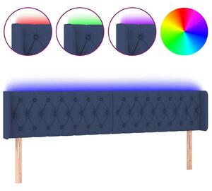 Kék szövet led-es fejtámla 183 x 16 x 78/88 cm