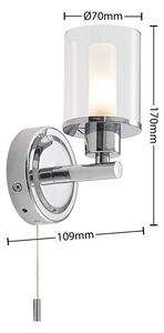 Lindby - Vinza Fali Lámpa Chrome/ClearLindby - Lampemesteren