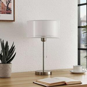 Lindby - Taxima Asztali Lámpa Satin Nickel/WhiteLindby - Lampemesteren