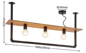 Lindby - Kirista 3 Mennyezeti Lámpa Wood - Lampemesteren