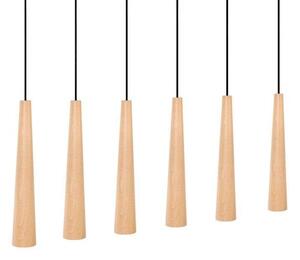 Envostar - Wooden Round Cones 6 Függőlámpa Wood/Black - Lampemesteren