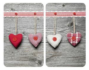 Edzett üveg tűzhely fedőlap szett 2 db-os 30x52 cm Heart – Wenko