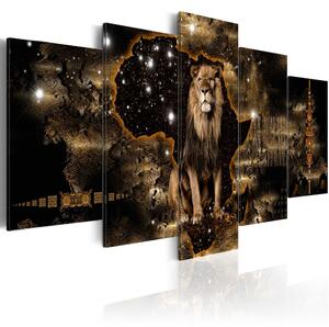 Vászonkép - Golden Lion (5 Parts) Wide