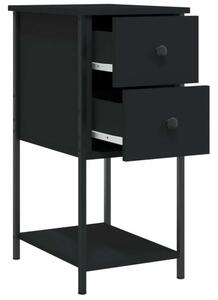 VidaXL Fekete Éjjeliszekrény Szett - 2 db - 32x42x70 cm