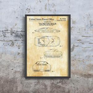 Retro plakát Retro plakát Corvette Szabadalmi USA