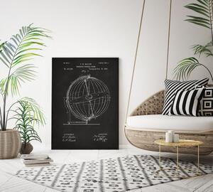 Retro poszterek Retro poszterek Terstro Sidereal Globe szabadalom szürke Nikki Marie Smith