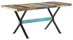 Tömör újrahasznosított fa étkezőasztal 160 x 80 x 76 cm