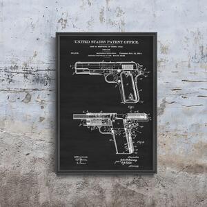 Retro poszterek Retro poszterek Colt lőfegyver Browning Patent USA