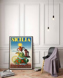 Retro plakát Retro plakát Szicília Olaszország